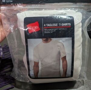 Hanes White Tagless Crew Neck T-Shirt 4-Pack - Men's Size XL NWT